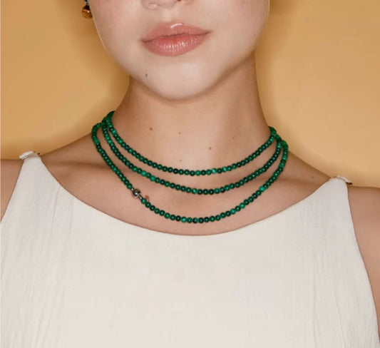 Malachite Cascade Multi-wrap Necklace