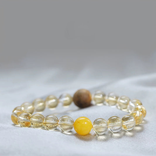 Amber & Agarwood Citrine Bracelet